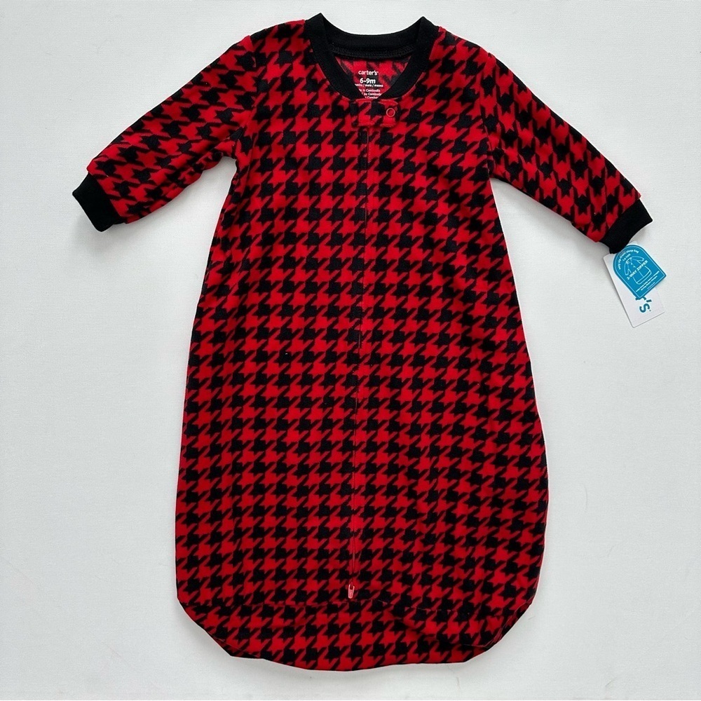 Carter's Red and Black Houndstooth Sleep Sack Size 6-9 Months